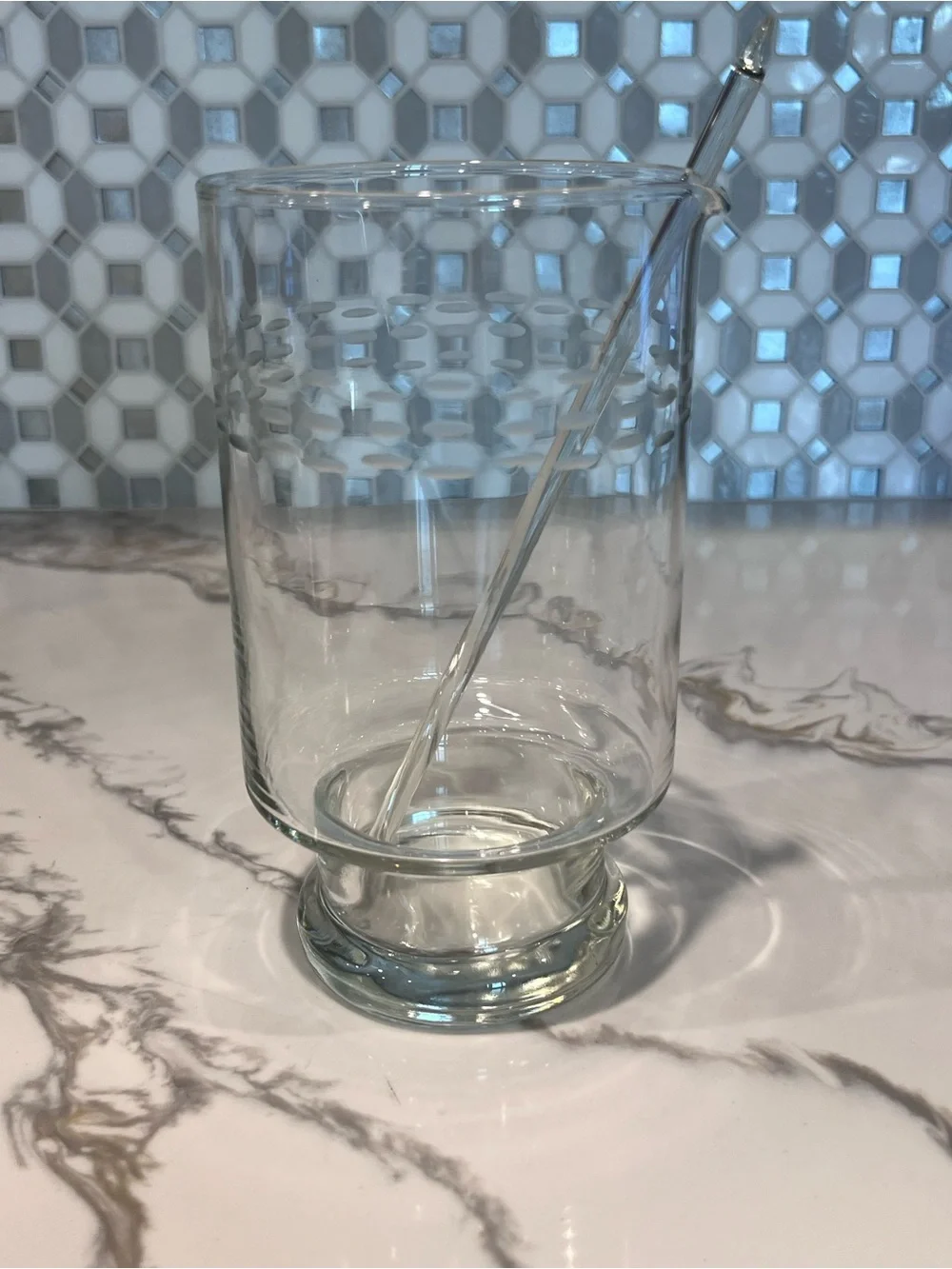 Vintage Princess House Martini Cocktail Mixer Pitcher Beaker Stirrer Etched